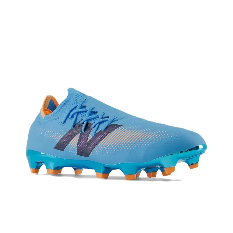 New Balance Furon V7 FG Rubber Long Studs Abrasion Resistant Soccer Shoes Unisex Blue Orange-2