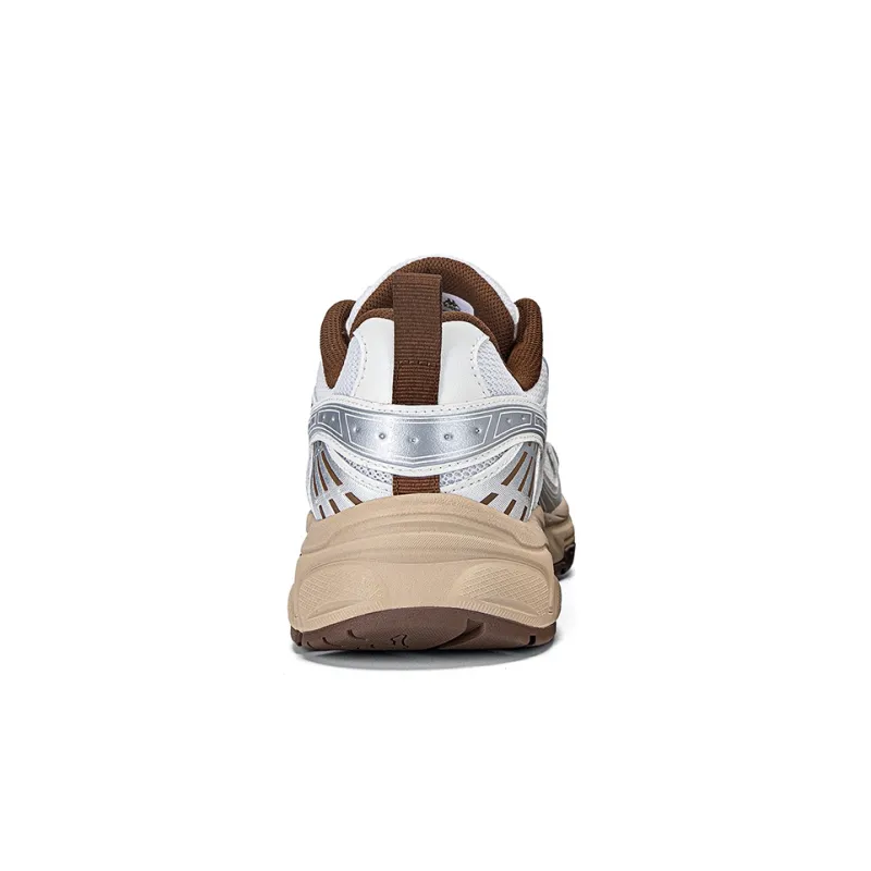 Kappa Anti Slip Wear Resistant Breathable Lightweight Low Top Chunky Sneakers Unisex Classic White/Silver-4