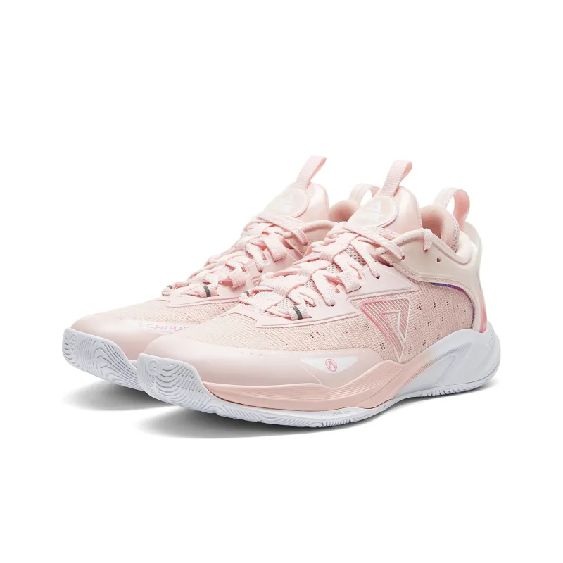 PEAK Basketball Shoes Men Low Top Lemon Pink-2