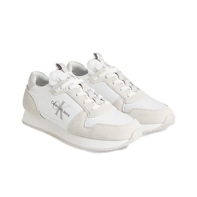 CKJ CALVIN KLEIN JEANS Abrasion Resistant Low Top Casual Shoes Men's White Beige-2