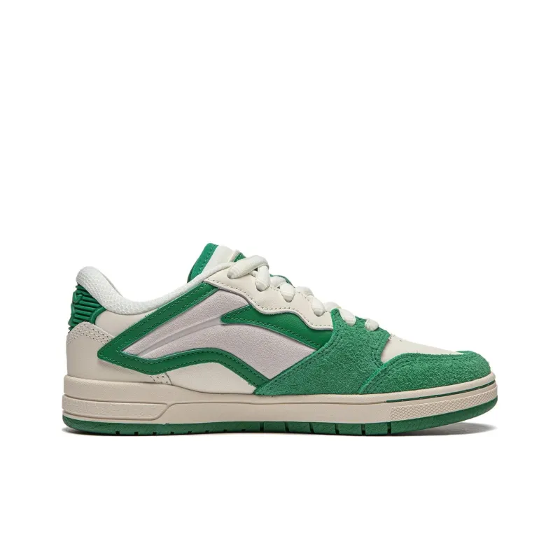 LiNing Wave PROS Cushioning, Wear Resistant Low Top Skateboard Shoes Women's White Green-1