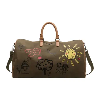 LOUIS ROYALN Officier Canvas Bag, Crossbody Bag, Gym Bag, Travel Bag Tubas Unisex Black/Green/Coffee
