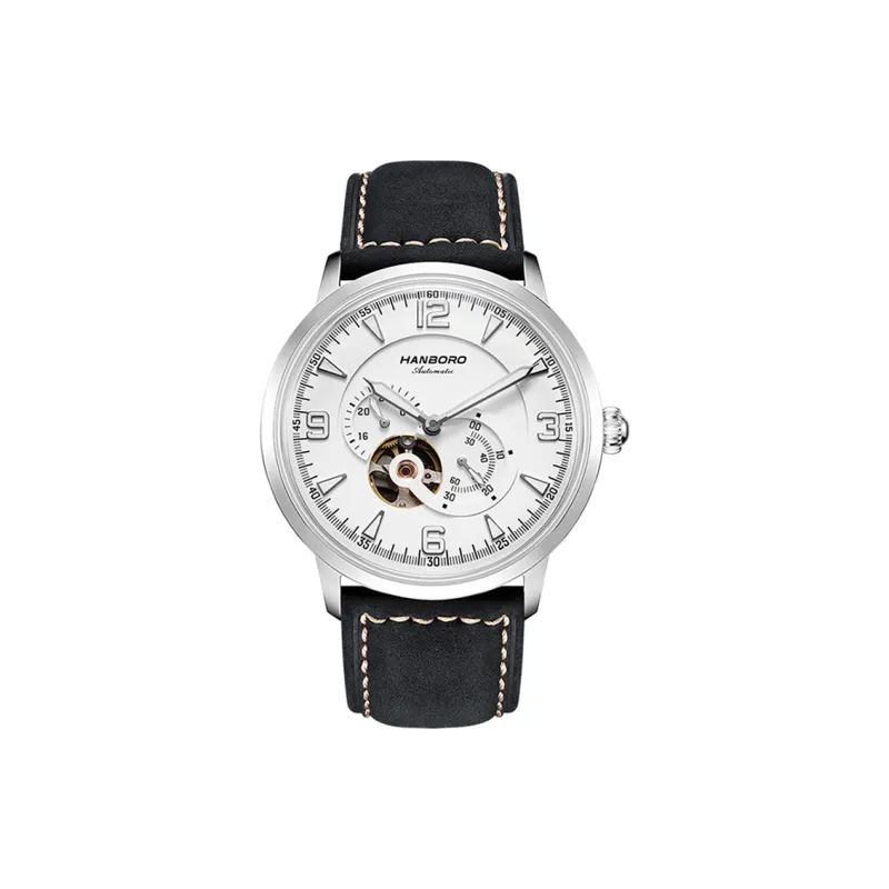HANBORO Automatic Mechanical Movement Watch Men's Watches White Dial HBR9170-BH-0