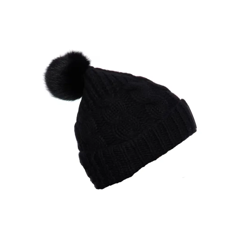 MACKAGE Cashmere Wool Sheepskin Beanies Women's Black-0