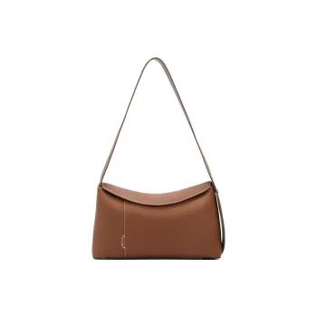 BELLE Top Grain Grained Cow Leather Shoulder Bag Regular Women's Solid Color No Pattern