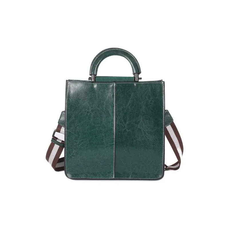 ALOENEY Genuine Leather Patchwork Cow Leather Handbag Regular Women's Green/Black/Brown/Coffee/Blue-0