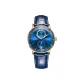Rose Case Blue Dial Blue Leather Strap