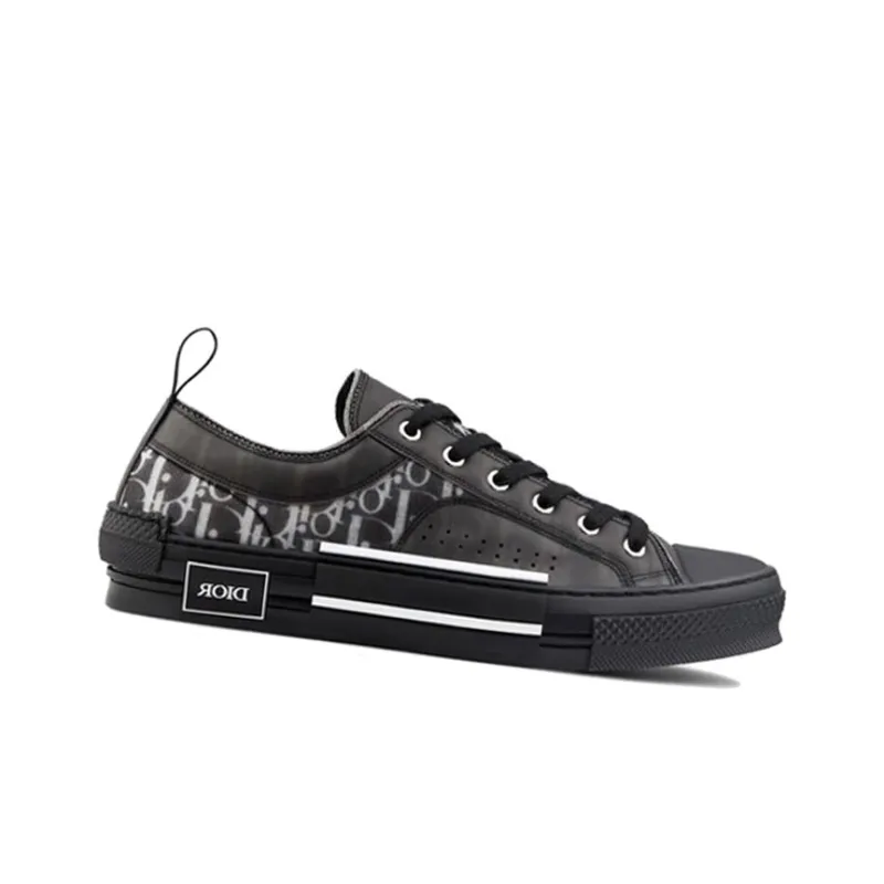 DIOR B23 Low Top Canvas Oblique Black-4