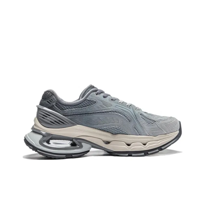 LiNing Furious Rider BOW Cushioning Wear Resistant Low Top Running Shoes Men's Gray Blue-1