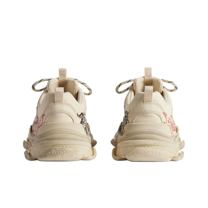 Balenciaga Triple S Diy Metal White Red-5