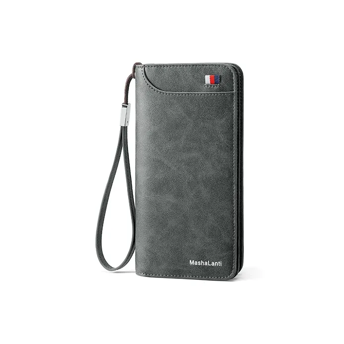 MashaLanti Microfiber Synthetic Leather Card Holder Wallet Men's Coffee-11