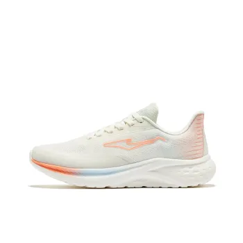 Erke Cushioning Wear Resistant Low Top Running Shoes Women's Microcrystal White Misty Blue
