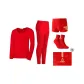 Red Men's Clothing Sets (Thermal Set+1 Pack Funi Pants+1 Pack Funi Socks)