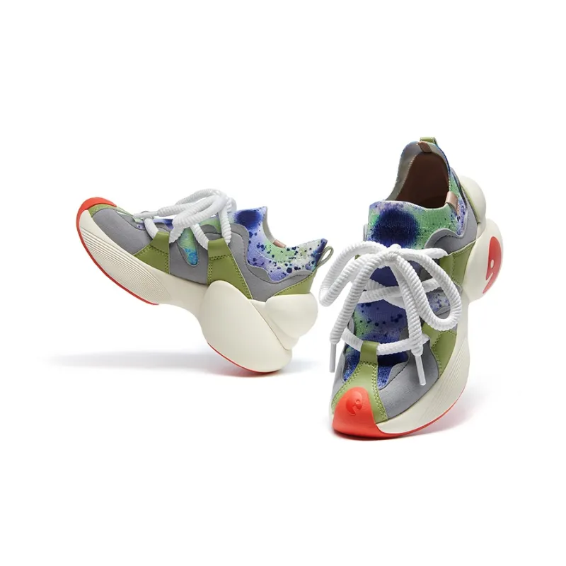 U.IN Painted Travel Shoes Bilbao A1 & A2 Artistic Collection Chunky Sneakers Women's-38