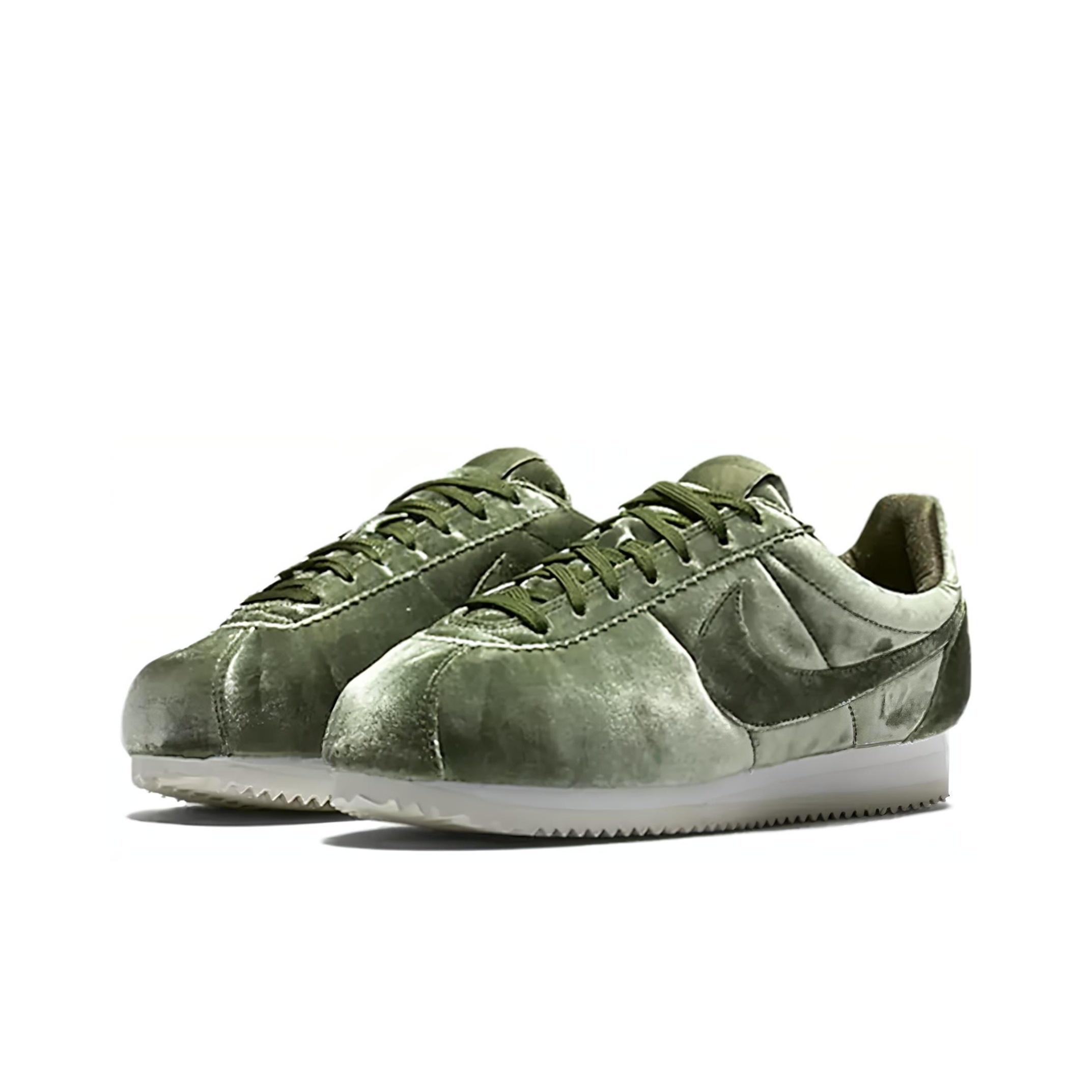 Nike Cortez PRM Velvet Medium Olive Women's - POIZON