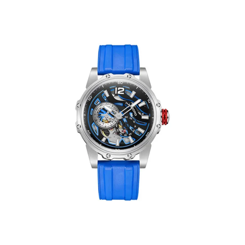HANBORO Hollow Series Automatic Mechanical Movement Watch Men's Watches Cut-Out Dial HBR88853-BLL-0