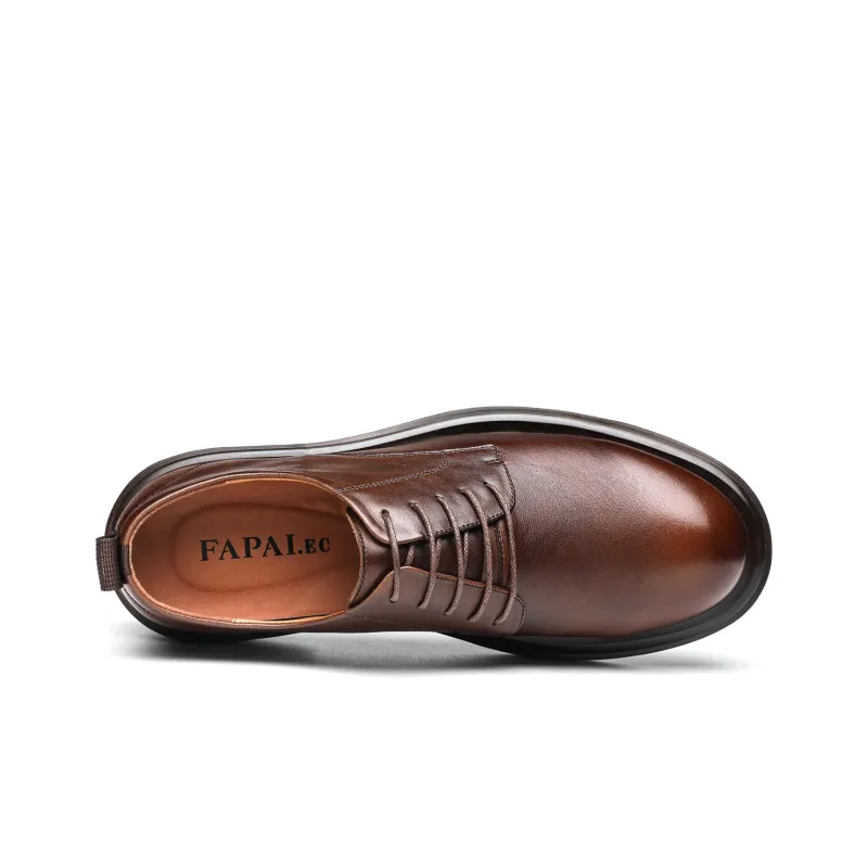 FAPAI Men's Casual Shoes Men Low Top Brown/Black-9