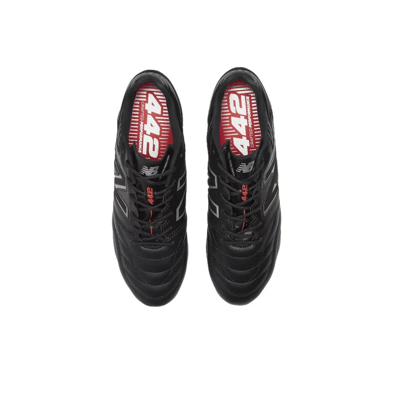 New Balance 442 V2 Pro FG Slip Resistant Soccer Shoes Unisex Black White-3