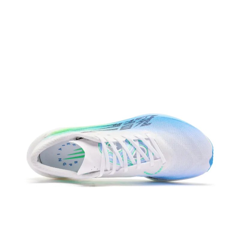 QIAODAN Flying Shadow PB4.0 Running Shoes Men Low Top Sea Salt Blue Aurora Green-3