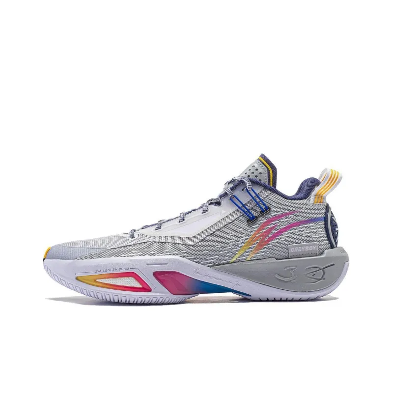 LiNing Fission 9 Cushioned Slip Resistant Low Top Basketball Shoes Men's Gray-0