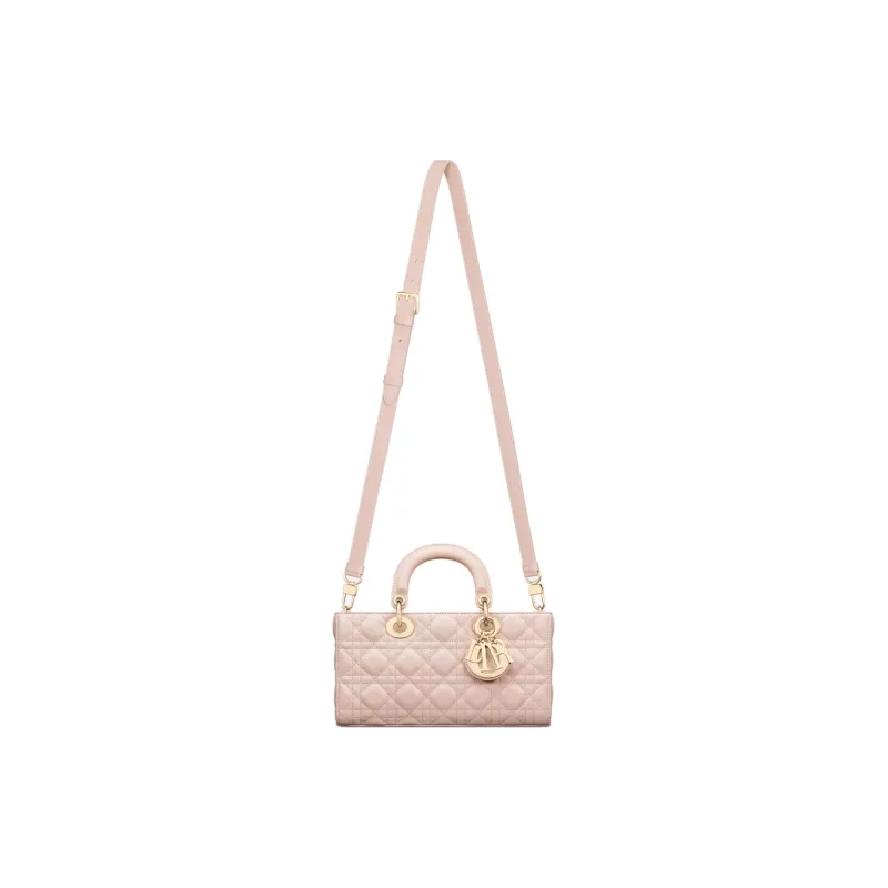 DIOR Lady D-JOY Sheepskin Shoulder Bag Crossbody Bag Handbag Medium Size Women's Rouge Pink-4