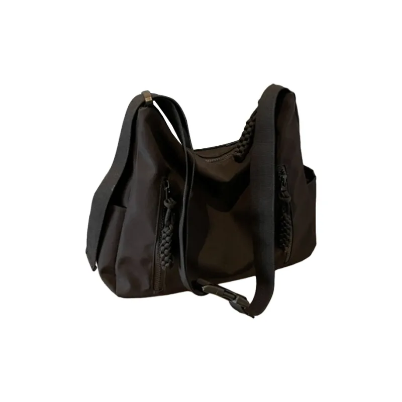 MUYKUY Oxford Shoulder Bag, Crossbody Bag Unisex Black/Ecru-2