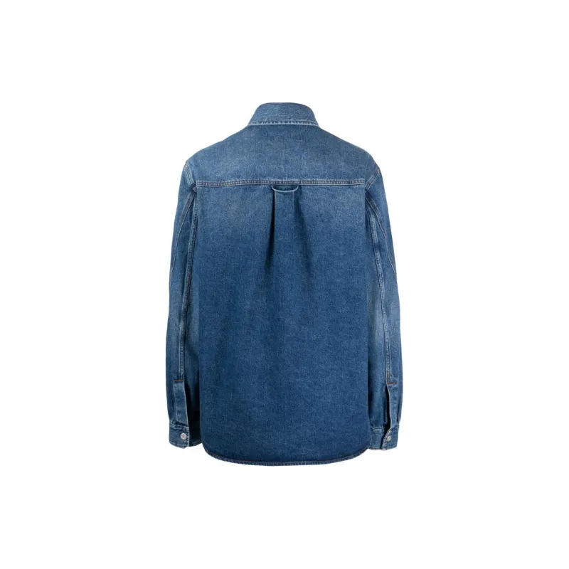TRUSSARDI Logo embossed Denim Shirt-1