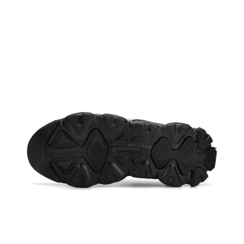 SPHU Cushioned Wear Resistant Lightweight Breathable Slip Resistant Low Top Chunky Sneakers Unisex Black-5