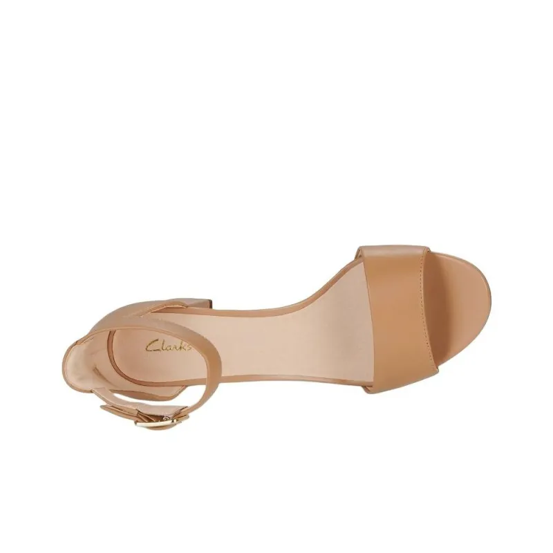 Clarks One Strap Sandals 7cm Women's Brown-5