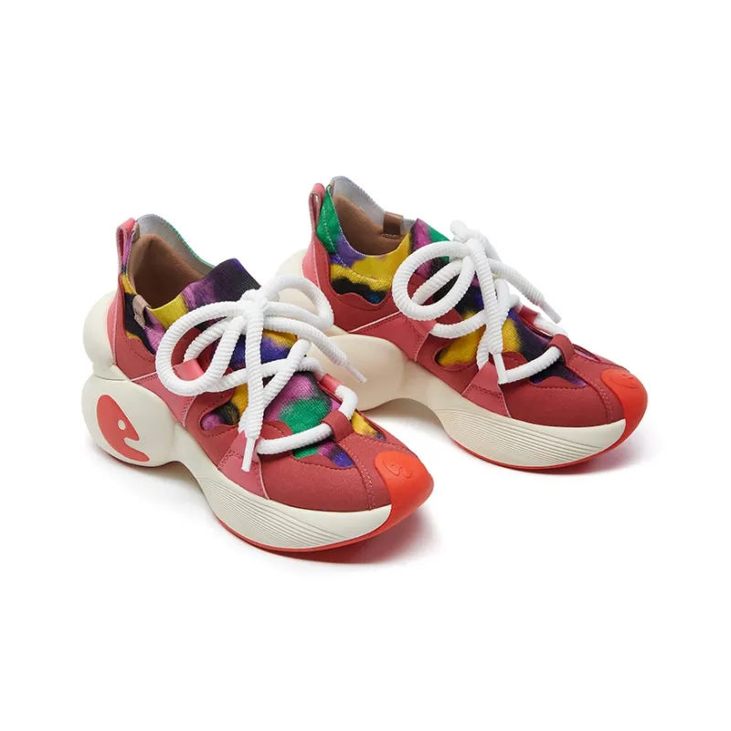 U.IN Painted Travel Shoes Bilbao A1 & A2 Artistic Collection Chunky Sneakers Women's-41