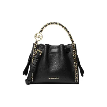 MICHAEL KORS Mina Polyurethane With Cotton And Polyester Handbag, Shoulder Bag, Crossbody Bag Trumpets Women's Black