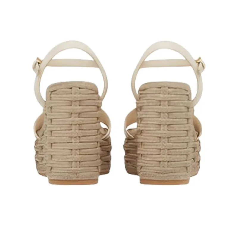 Valentino Vlogo Strap Sandals 11cm Women's White-4