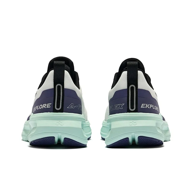 Erke Anti-Slip Wear-Resistant Low-Top Running Shoes Men's Elk White Luminous Purple-3