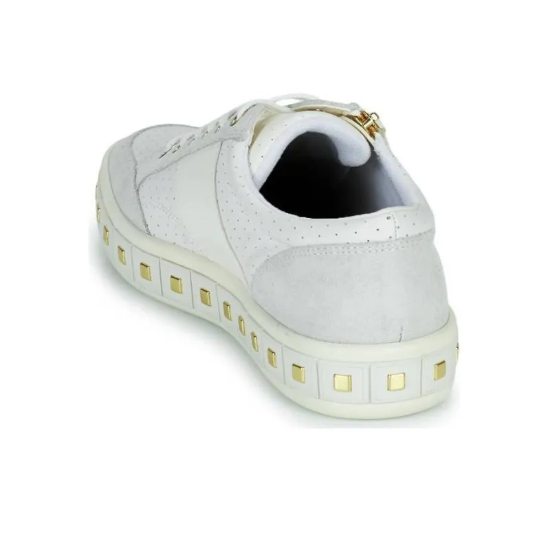 GEOX Anti Slip Wear Resistant Low Top Skateboard Shoes Women's White-3