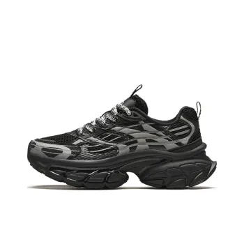 Anta Chandelier Cushioning Wear Resistant Low Top Chunky Sneakers Women's Black Silver