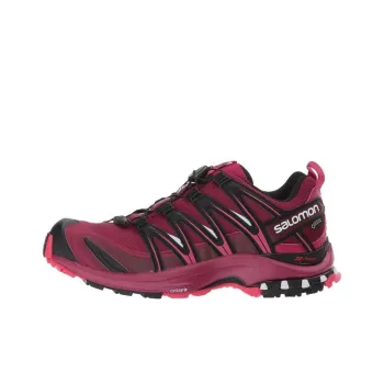 SALOMON Cushioned Slip-Resistant Low-Top Running Shoes Women's Black Peach Red