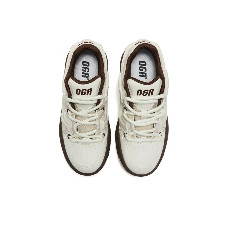 OGR Type Game Collection GAMER SPACE 1.0 Togo Stylish Skateboarding Shoes Unisex Beige Brown-3