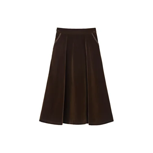 Pit Casual Long Skirts Women's Light Coffee