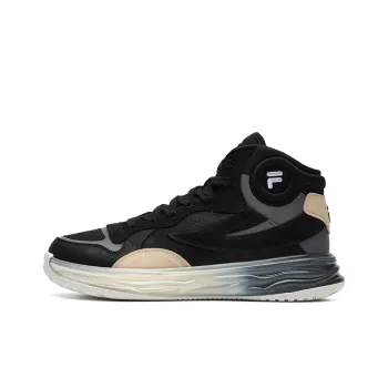 FILA FUSION FX 22 Cushioning Anti Slip And Wear Resistant Coverage Mid Top Vintage Basketball Shoes Men's Black Gray