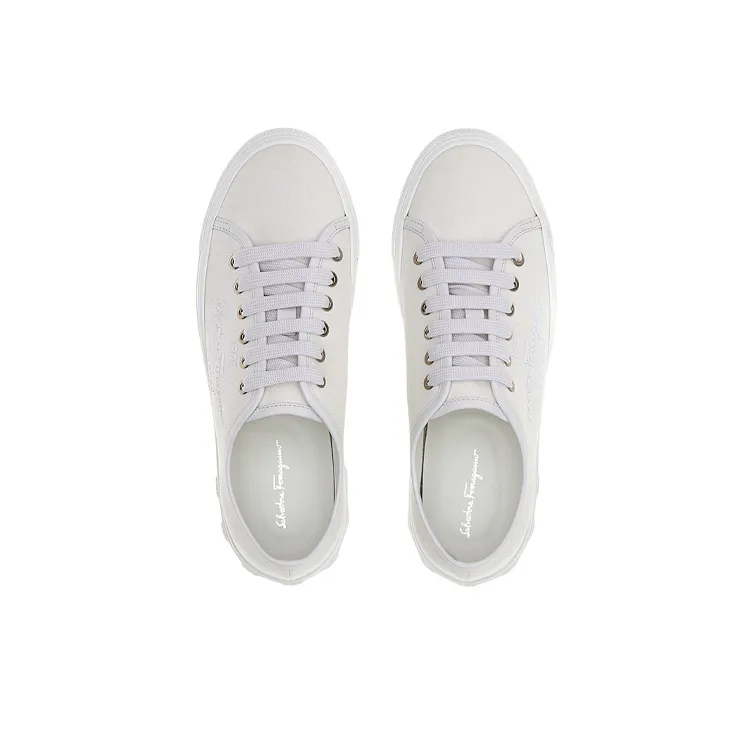FERRAGAMO Stylish Skateboarding Shoes Women's White-2