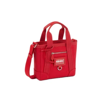 KENZO 100% Cotton Tote Bag Shopping Bag Shoulder Bag Crossbody Bag Handbag Mini Women's Cherry Red