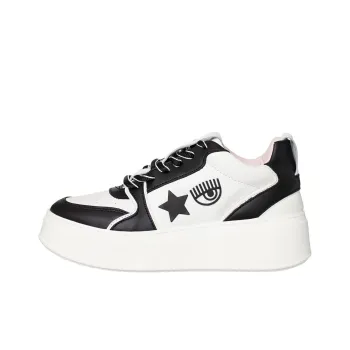 CHIARA FERRAGNI School Logo-patch Platform Leather Sneakers