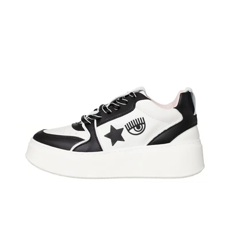 CHIARA FERRAGNI School Logo-patch Platform Leather Sneakers-0