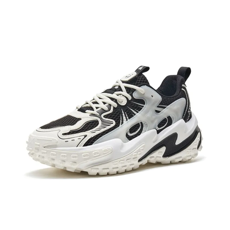 XTEP Chunky Sneakers Men Low Top Black/Sail White-2