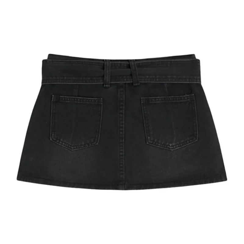 ETSE Denim Short Skirts Women's Black-1