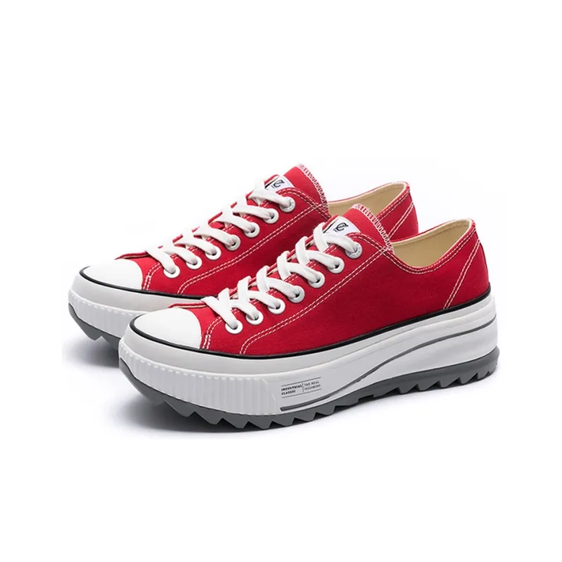 Excelsior Canvas Shoes Unisex Low Top Energetic Red/White/Gray-1