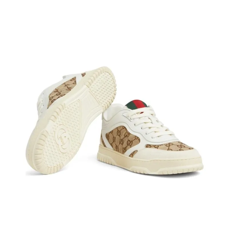 GUCCI Re Web Sneaker 'GG Canvas   White Beige'-4