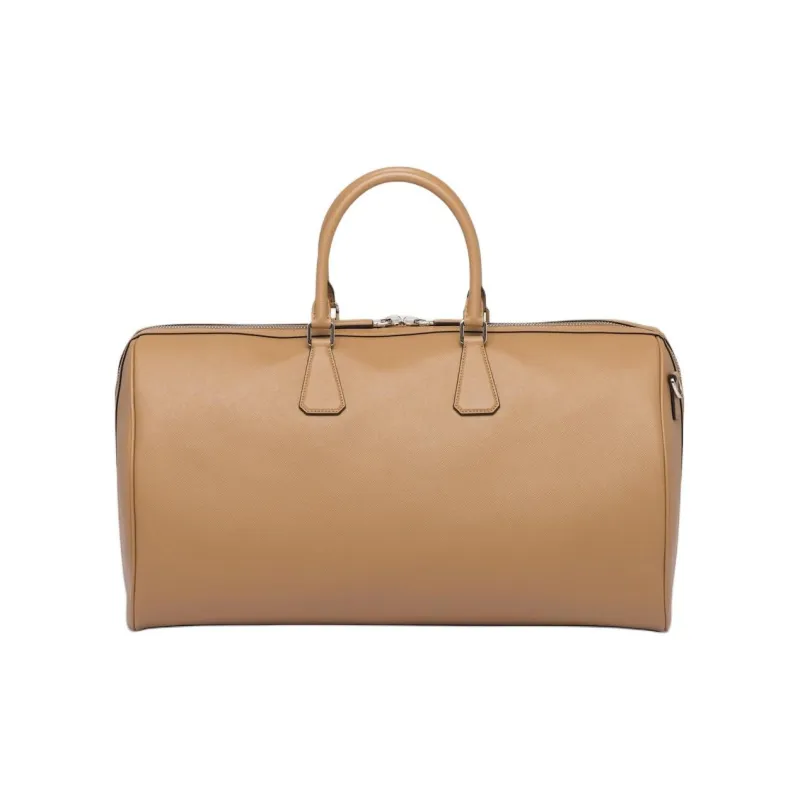 PRADA Saffiano Leather One Shoulder Portable Travel Bag Men's Caramel-2