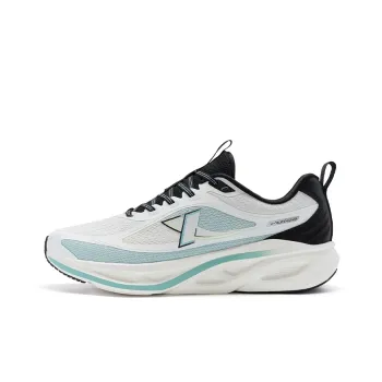 XTEP Wear Resistant Low Top Running Shoes Men's Sail White/Sky Blue/Black