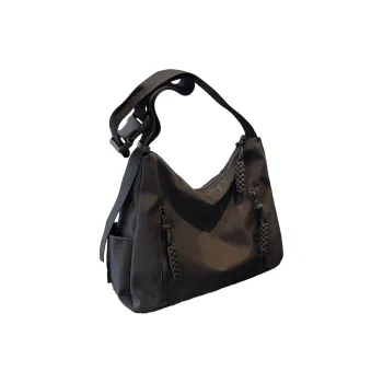 MUYKUY Oxford Shoulder Bag, Crossbody Bag Unisex Black/Ecru